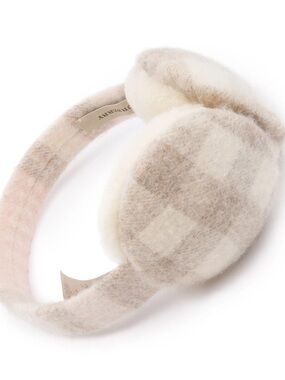 Burberry Cream, Beige & Pink Plaid Earmuffs